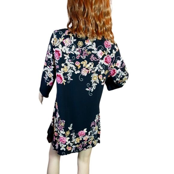 JM COLLECTION DRESS Lushly Embroidered Boho Mini Tunic Oversized‎ - Picture 2 of 13